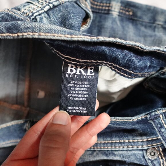 BKE Alec Skinny Denim Jeans Mens 31x30 (Fits 30x29) Stretch Dark Wash - Picture 4 of 12